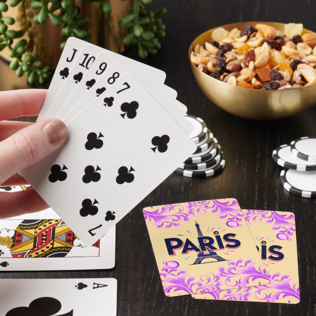 City of Lights: Bold Paris Typography Art Playing Cards (In Situ)