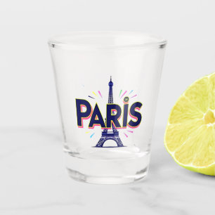 City of Lights: Bold Paris Typography Art Shot Glass