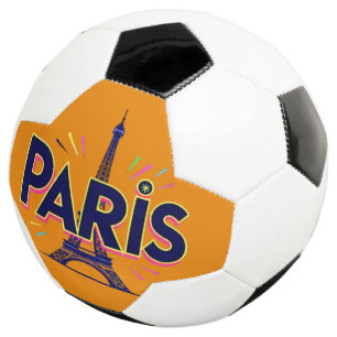 City of Lights: Bold Paris Typography Art Soccer Ball