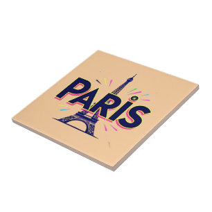 City of Lights: Bold Paris Typography Art Tile