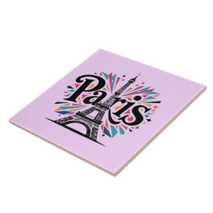 City of Lights: Bold Paris Typography Art Tile
