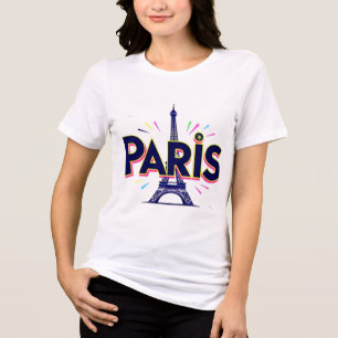 City of Lights: Bold Paris Typography Art Tri-Blend Shirt