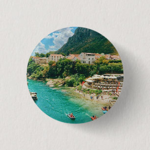 City of Mostar - Bosnia and Herzegovina 3 Cm Round Badge
