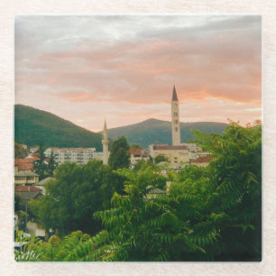 City of Mostar - Bosnia and Herzegovina Glass Coaster