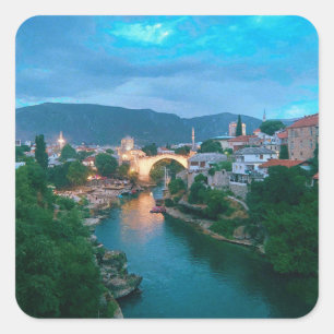 City of Mostar - Bosnia and Herzegovina Square Sticker