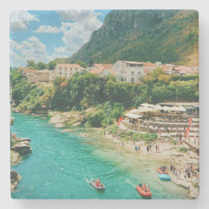City of Mostar - Bosnia and Herzegovina Stone Coaster