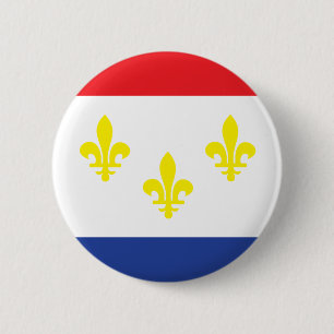 City of New Orleans flag 6 Cm Round Badge