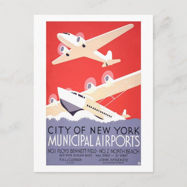 City Of New York Airports Postcard (Front)