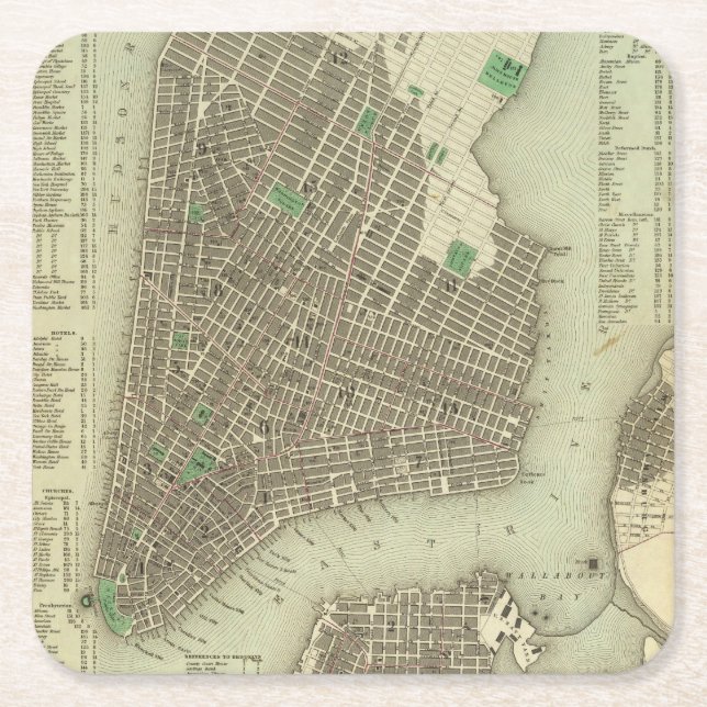 City Of New York Square Paper Coaster (Front)