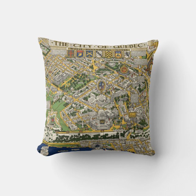 City of Quebec Map Cushion (Front)