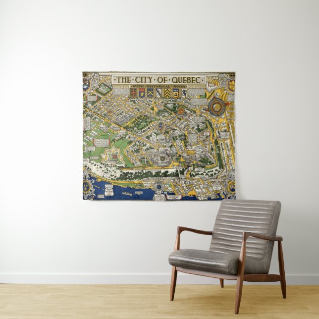 City of Quebec Map Tapestry (In Situ (Horizontal))