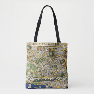 City of Quebec Map Tote Bag