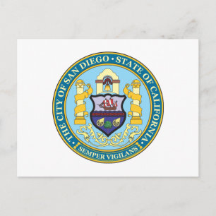 City of San Diego seal Postcard