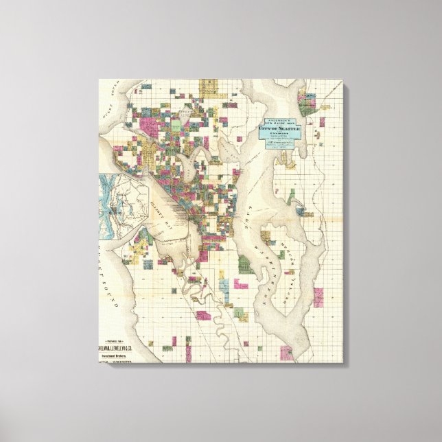 City Of Seattle And Environs Canvas Print (Front)