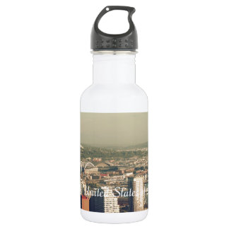 City of Seattle. View from city tower. Landscape 532 Ml Water Bottle