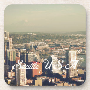 City of Seattle. View from city tower. Landscape Coaster