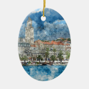 City of Split in Croatia Ceramic Tree Decoration