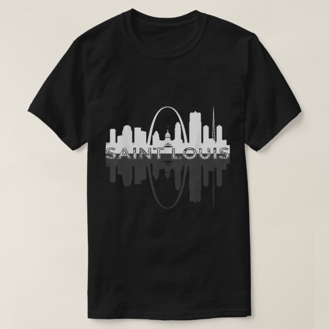 City of St Louis Missouri Skyline Art Gateway Arch T-Shirt (Design Front)