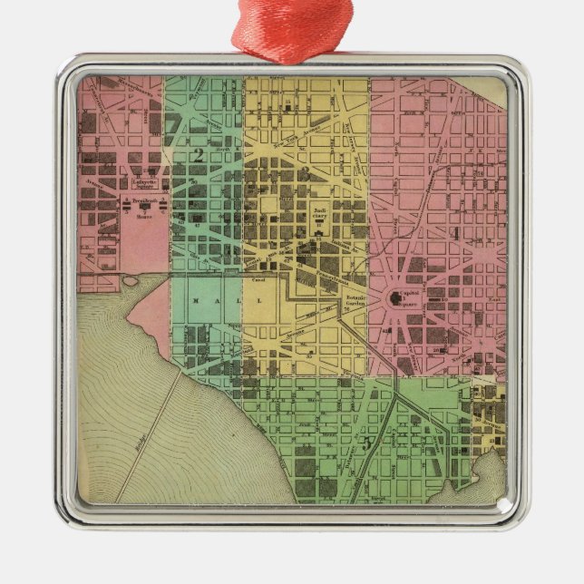 City of Washington 3 Metal Tree Decoration (Front)