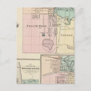 City of Waupaca, Village of Winneconne Postcard
