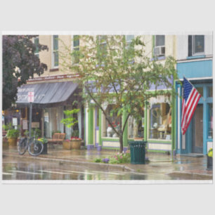 City - Owego NY - On a rainy day Tissue Paper