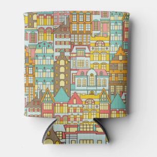 City Panorama Sketch: Houses Seamless. Can Cooler