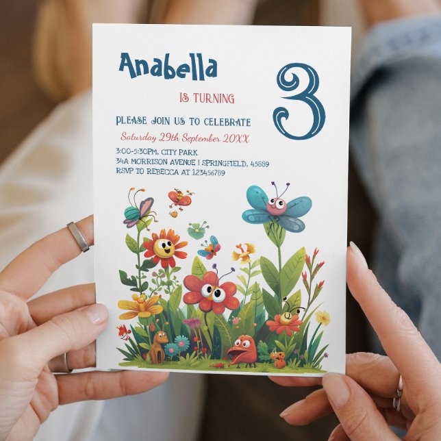 City Park I Cute Grass Creatures Birthday Party Invitation (Creator Uploaded)