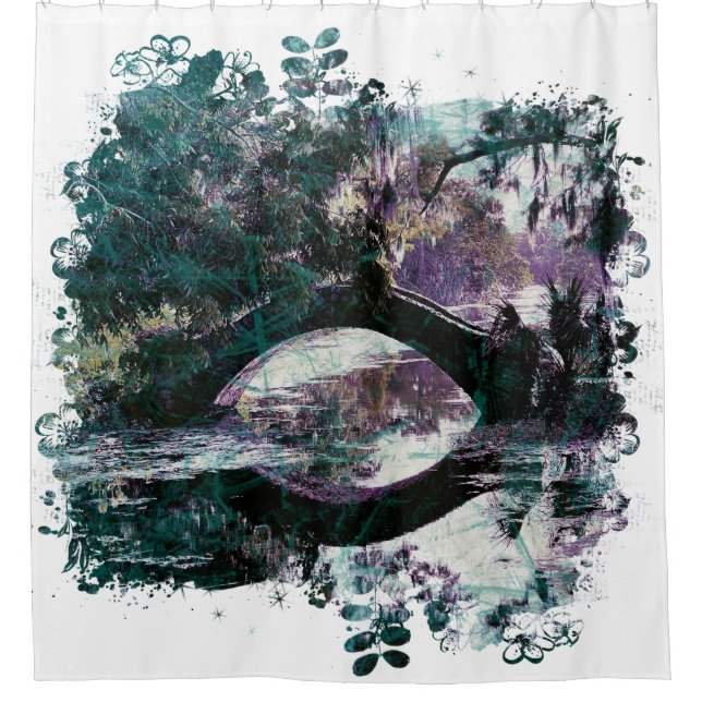 *~* City Park New Orleans Bridge Art Painting  Shower Curtain (Front)