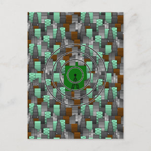 City Pattern with Radio Tower Postcard