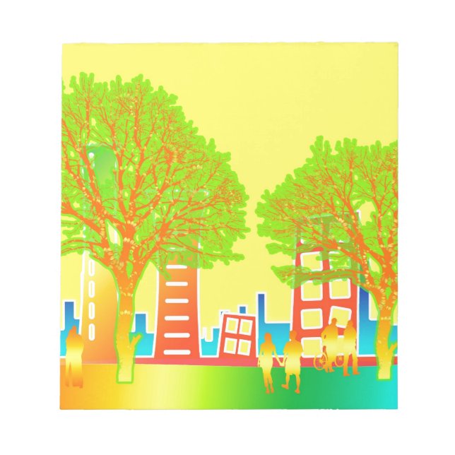 City People Rainbow Colourful Destiny Notepad (Front)