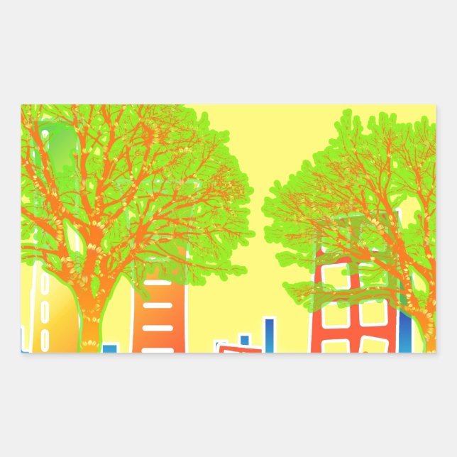 City People Rainbow Colourful Destiny Rectangular Sticker (Front)