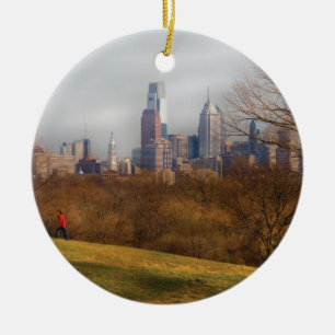 City - Philadelphia, PA  -  The city of Philadelph Ceramic Tree Decoration