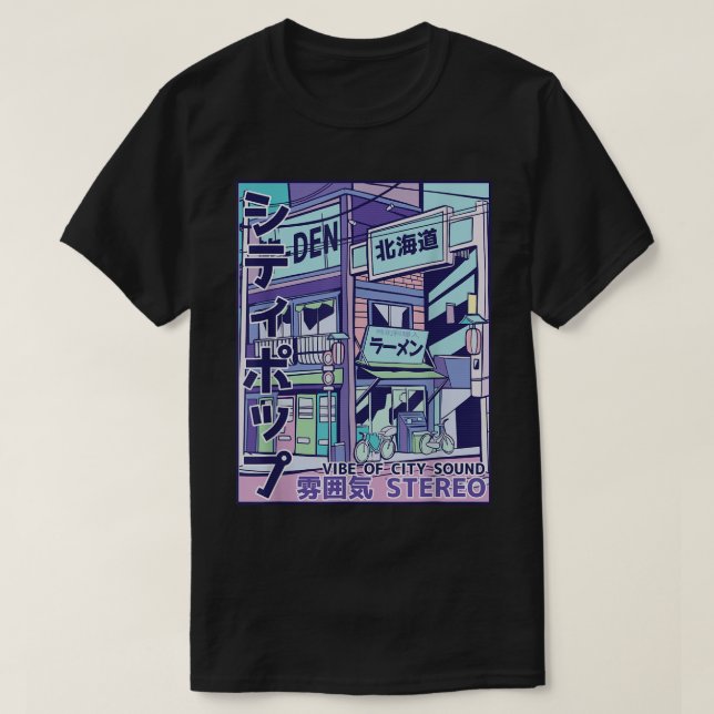 City Pop Aesthetic Vaporwave Style 80s Japanese An T-Shirt (Design Front)