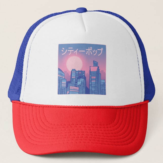 City pop Japanese Music Trucker Hat (Front)