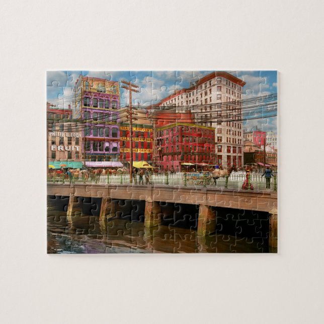 City - Providence RI - Crawford Street Bridge 1906 Jigsaw Puzzle (Horizontal)