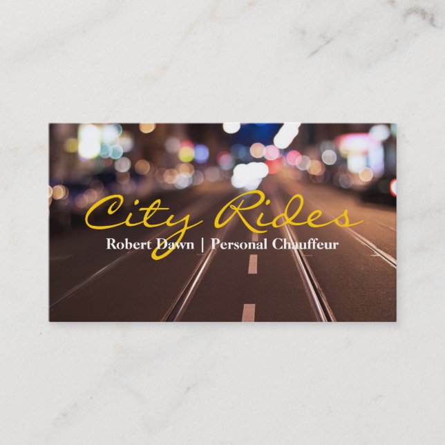 City Rides Chauffeur Taxi Cab Driver Business Business Card (Front)