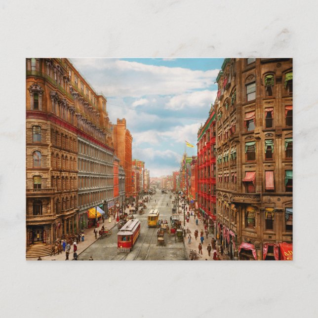 City - Rochester NY - Downtown Rochester 1904 Postcard (Front)