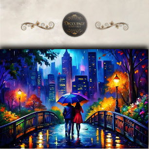 City Romance Rain Walk Decoupage Tissue Paper