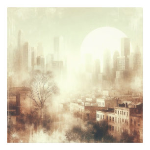 City Scape Old Photo Graphic Design Print
