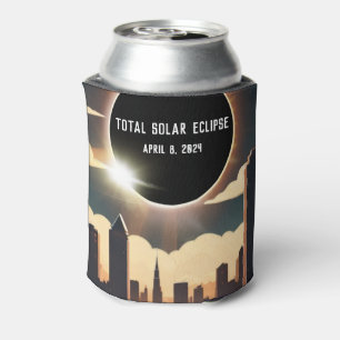 City scape Total solar eclipse April 8, 2024 Can Cooler