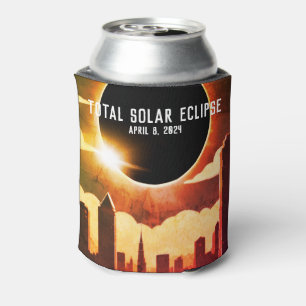City scape Total solar eclipse April 8, 2024 Can Cooler