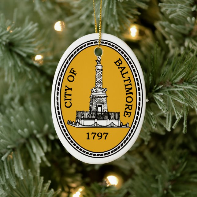 City Seal of Baltimore, MD Ceramic Tree Decoration (Tree)