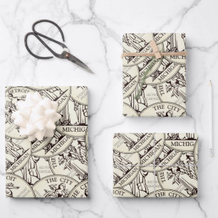 City Seal of Detroit Wrapping Paper Sheet