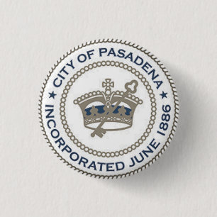 City Seal of Pasadena, California 3 Cm Round Badge