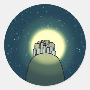City Set on a Hill Classic Round Sticker