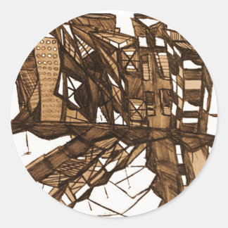 city shadow classic round sticker
