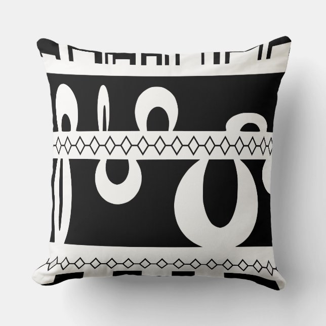 City silhouette river abstract diamond cushion (Front)