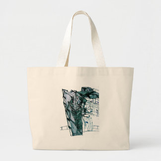 CITY SKETCHER WHITE LARGE TOTE BAG