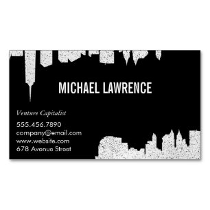 City Skyline   Abstract (speckled) Magnetic Business Card