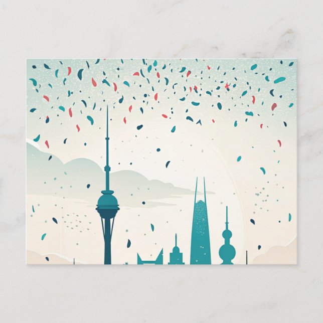 City Skyline Birthday Card (Front)